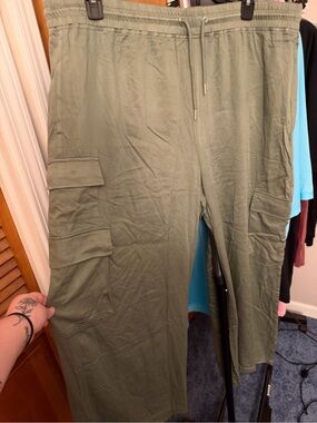 Women's Olive Green Cargo Jogger Pants